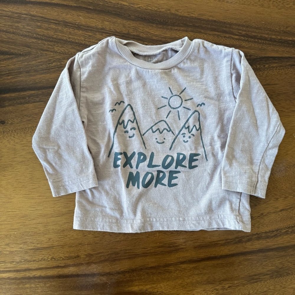 Little Planet 'Explore More' Long Sleeve Mauve Pink Tee 12M